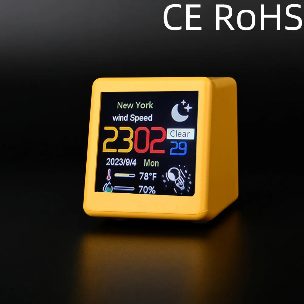 Small Portable Smart Wifi Weather Station Display Weather Temperature Humidity Time Alarm Clock Desktop Decoration Beauty World Shop