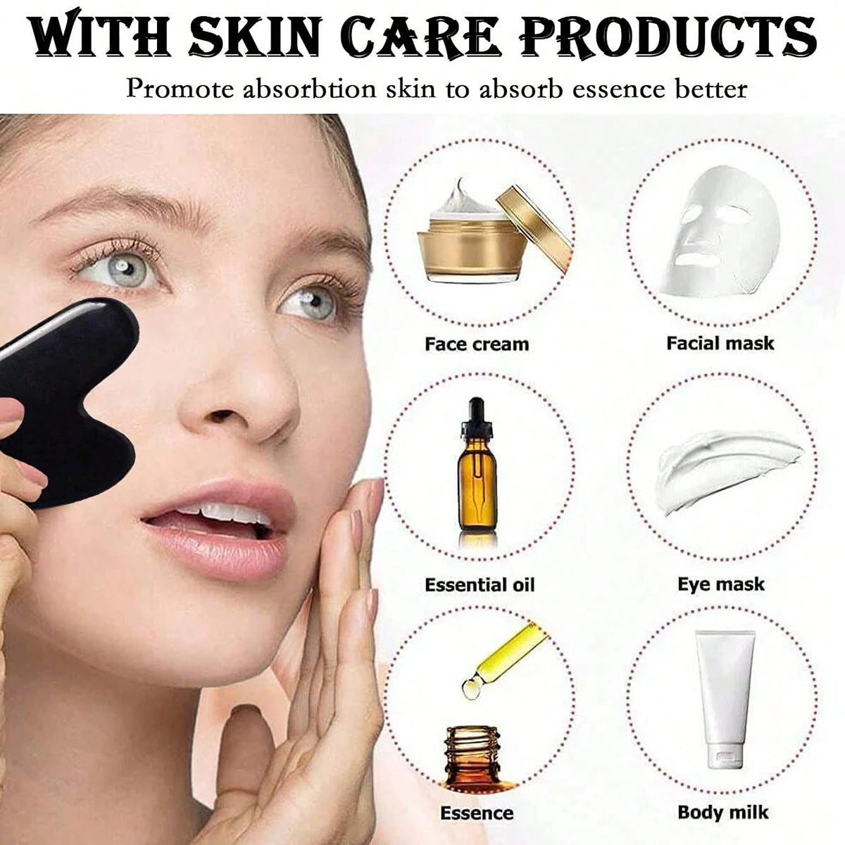 Three-piece ice surface roller set - Facial skin care ice roller set, facial massage tools, silicone ice surface roller, gua sha Beauty World Shop