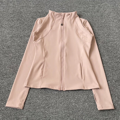 Quick Dry Stand Up Collar Fitness Jacket For Women Slim-Fit Zipper Yoga Wear Long Sleeve Breathable Running Sports Cycling Top Beauty World Shop
