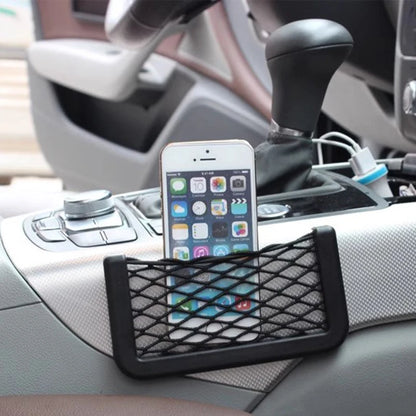 Adhesive Car Storage Bag Nets Auto Seat Organizer Door Side Net Pocket Phone Holder 15-20cm Resilient Car Styling Storage Nets Beauty World Shop