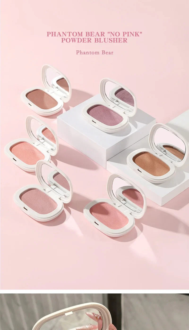 Phantom Bear Single-Color Blush Cream — Mochi Texture, Powder-Free Formula, Low-Saturation, Long-Lasting Natural Matte Finish Beauty Trend Shop