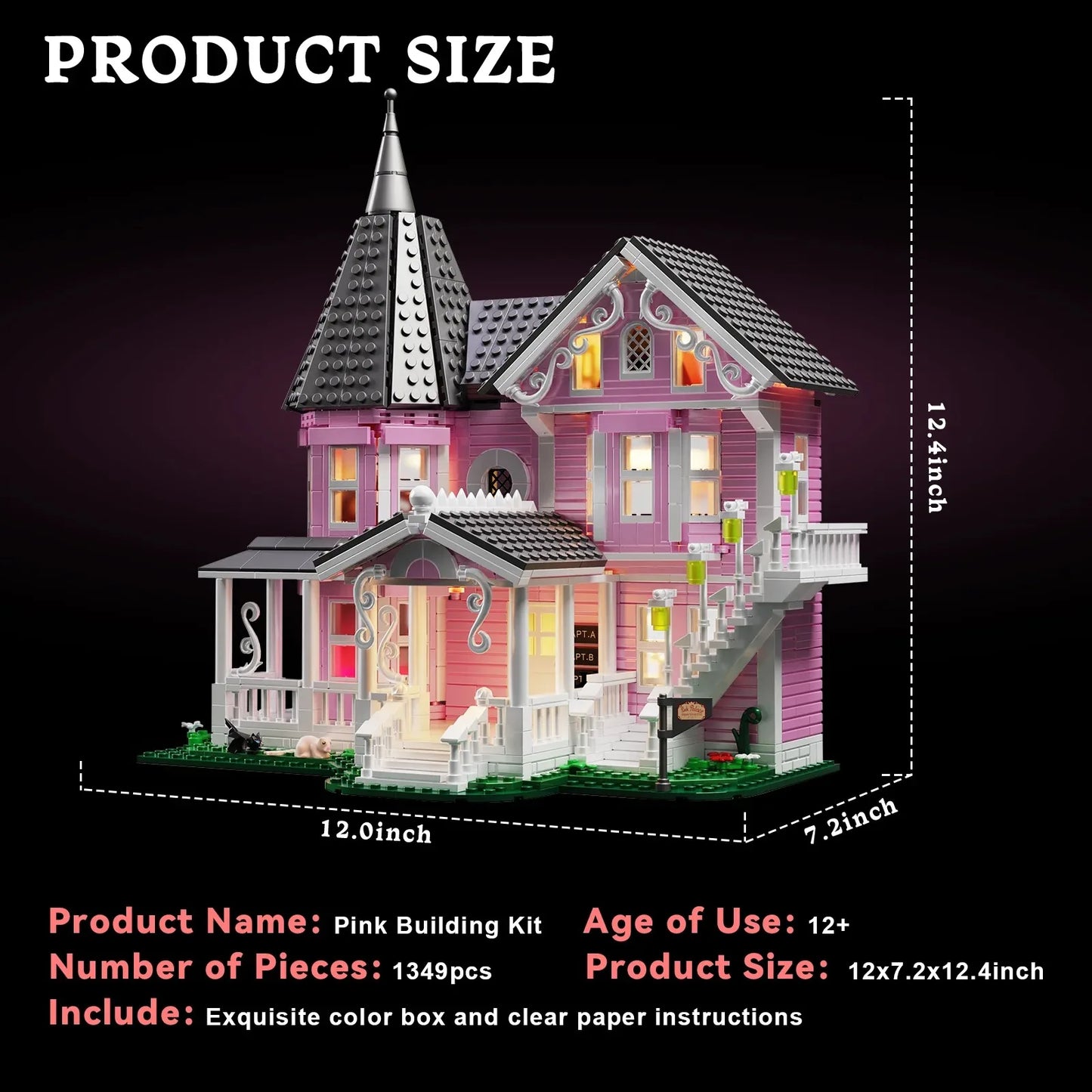 1349 PCS Coralines Building Block Set Pink Palace Model Apartment Ideas Movie Architecture Toy for Boys and Girls Christmas Gift Beauty World Shop