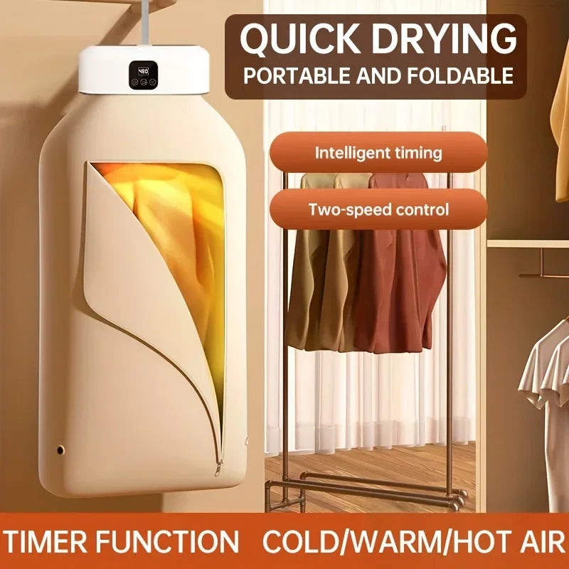 JKUOO 30min quick dry  Electric Clothes Dryer 600W Portable Compact Foldable Laundry Dryer Machine 60 ° C sterilize & deodorize