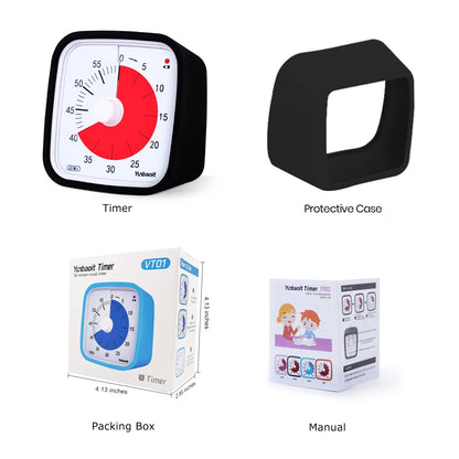 Yunbaoit VT01 Upgraded 60 Minute Visual Timer with Protective Case Silent Countdown Timer for Kids Beauty World Shop