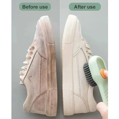 Multifunction Cleaning Shoe Brush Soft Automatic Liquid Shoe Brush Long Handle Clothes Soap Brush With Hook Clean Tool Beauty Fashion