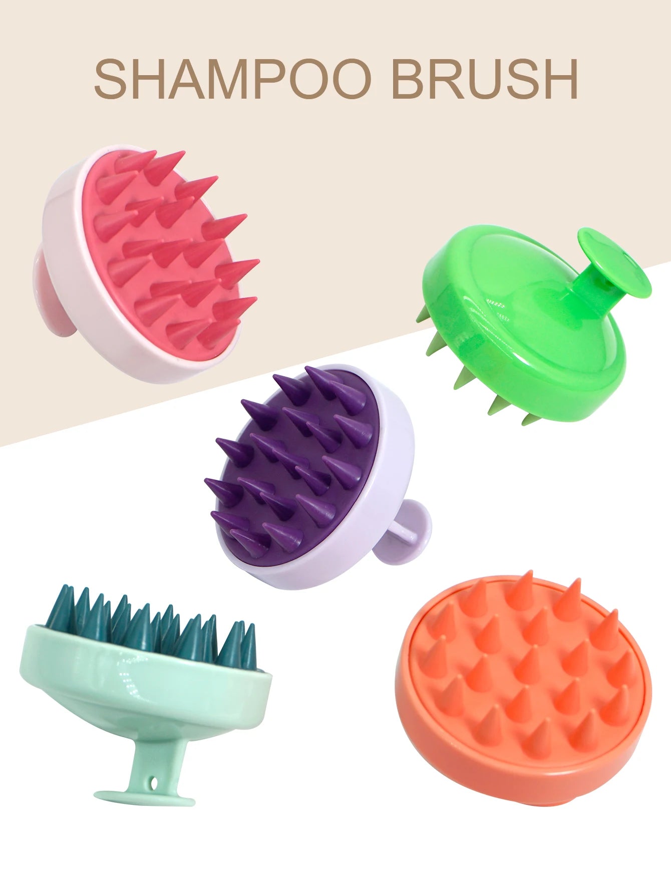 Silicone Shampoo Scalp Hair Massager Head Body Scalp Massage Brush Scalp Massage Brush Comb Magic Handle Brush Spa Massage Brush Beauty World Shop