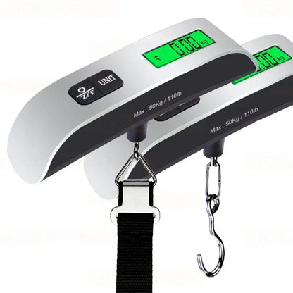 50kg Portable Hanging Scale Electronic Hand Luggage Scale Digital Display Suitcase 110lb Travel Baggage Bag Weighing Tools Beauty World Shop