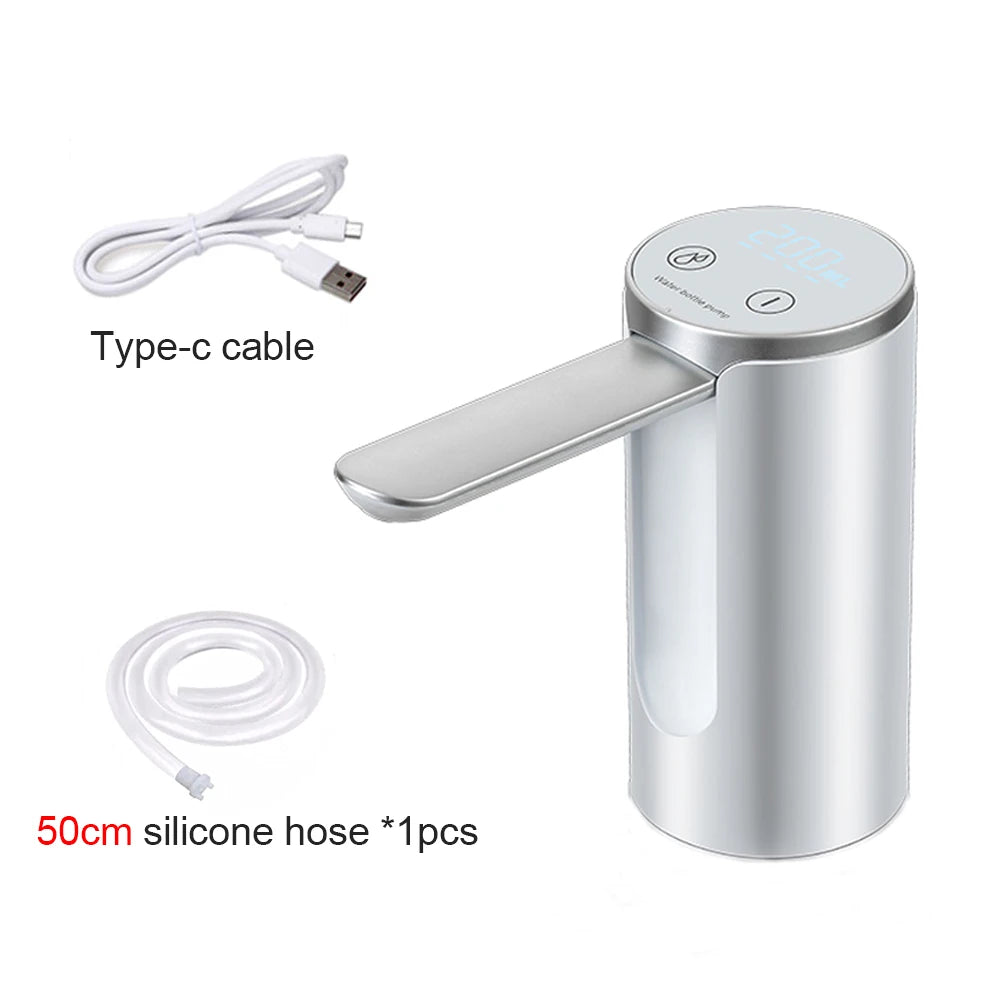 Electric Water Gallon Bottle Pump Automatic Water Dispenser Pump 19 Liters Foldable Desktop Water Bottle Pump H3 Rechargeable Beauty World Shop