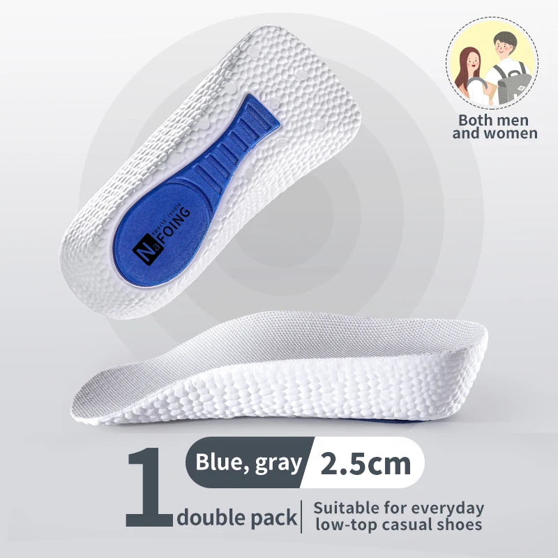 Memory Foam Height Increase Insoles for Men Women Shoes Flat Feet Arch Support Orthopedic Insoles Sneakers Heel Lift Care Insole Beauty World Shop