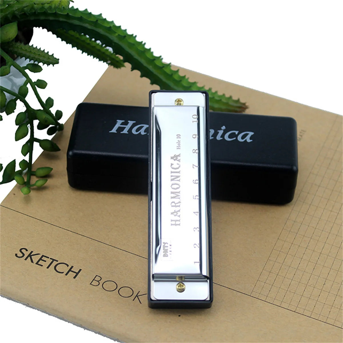 Miwayer 10 Holes Harmonica Key of C ,  Colorful Metal Shell  with Case for Beginner Students Kids Gift with Case Beauty World Shop