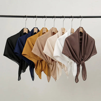 90*90cm Thin Soft Square Scarves for Women Simplicity Solid Color Cotton Linen Headscarf Muslim Female's Hijabs Bag Accessories Beauty World Shop