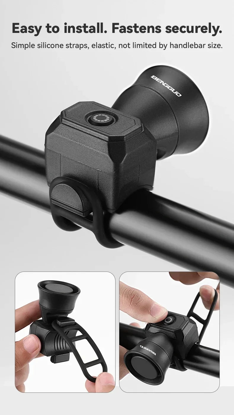 Bicycle Horn Mountain Bike Battery/USB Charging Waterproof Electronic Bike Bell Riding Equipment Children's Scooter Accessories Beauty World Shop