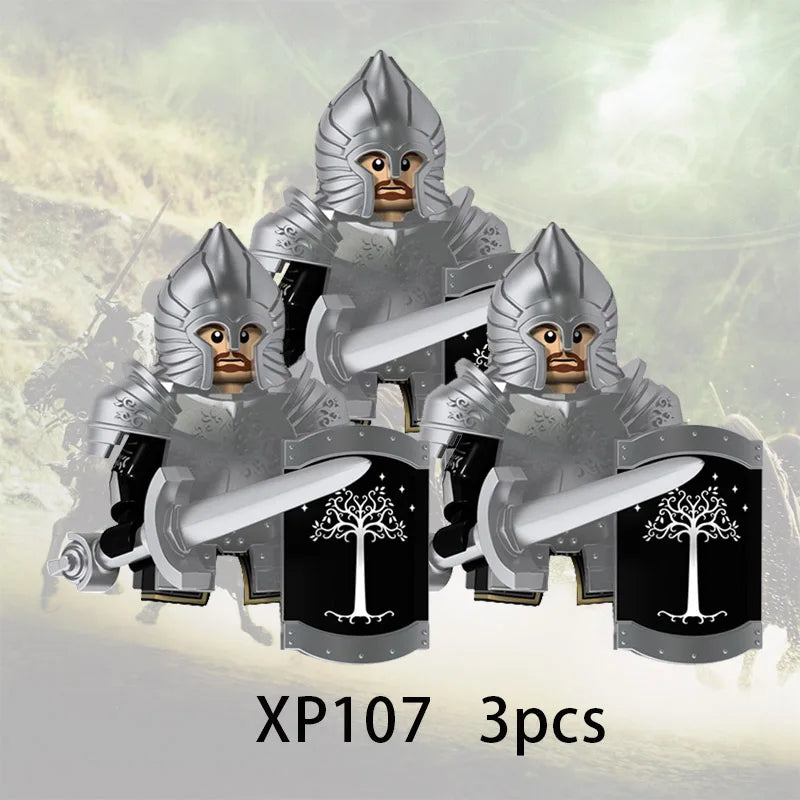 3pcs Lord Rings Elves Orcs Army Dwarf Rohan Mini Action Toy Figures Building Blocks Assembly Toys for Kids Birthday Gift Beauty World Shop