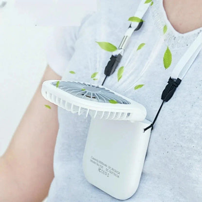 Mini Hanging Neck Fans Portable Folding USB Fans Mute Power Bank Portable Handheld Desktop Multi Function