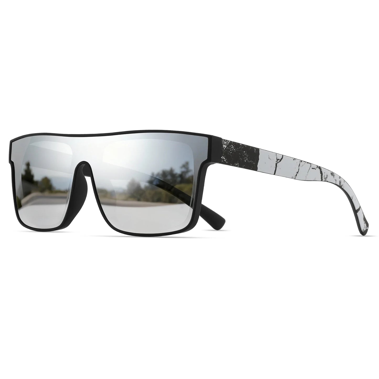 Classic Square Fashion Sports Sunglasses - Patterned Temples, Unisex for Cycling, Hiking, Travel - Perfect Gift Beauty World Shop
