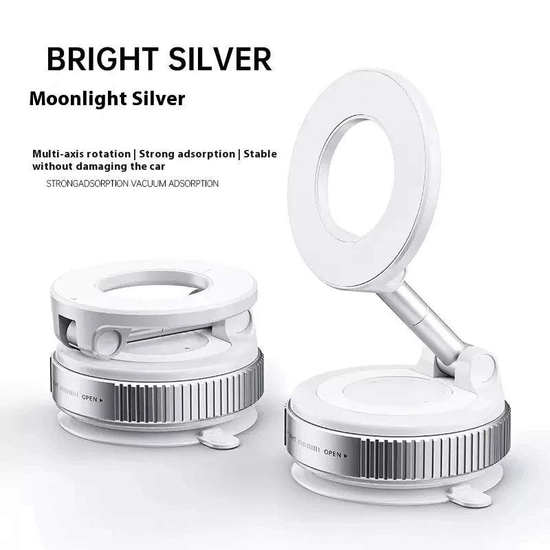 Strong Magnetic Car Phone Holder Foldable Design 360° Adjustable Vacuum Mount for Car/Desk/Bathroom/Universal Use Beauty World Shop