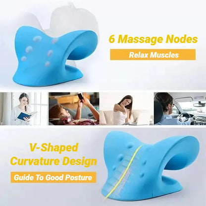 Neck Shoulder Stretcher Relaxer Cervical Spine Stretch Muscle Relaxation Traction Device Massage Pillow Correction Chiropractic Beauty World Shop