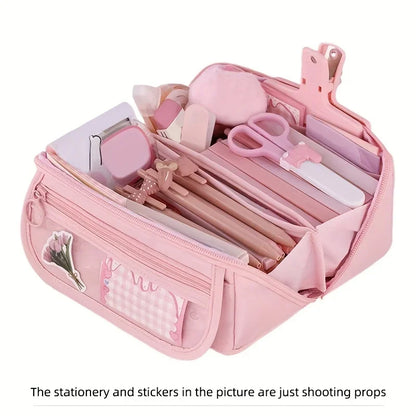1pc large capacity learning pencil case with multifunctional desktop organization and storage stationery box for boys and girls Beauty World Shop