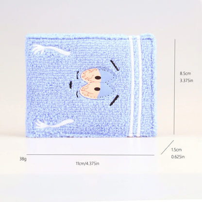 Towel cloth embroidered anime fashion wallet, designer personalized ID card holder Beauty World Shop