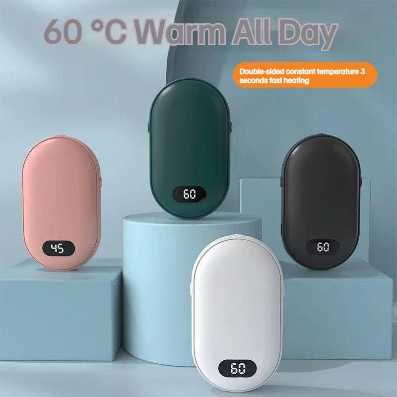 USB Rechargeable Hand Warmer Power Bank 2-In-1 Mini Electric Heater High-Capacity Pocket Warmer For Cold Weather Winter Gift Beauty World Shop