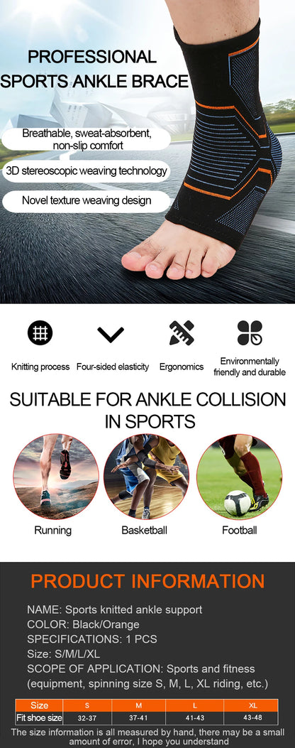 LOOGDEEL 1PCS Elastic Knitted Sports Ankle Support Brace Fitness Cycling Yoga Basketball Volleyball Foot Joint Ankle Protection Beauty World Shop