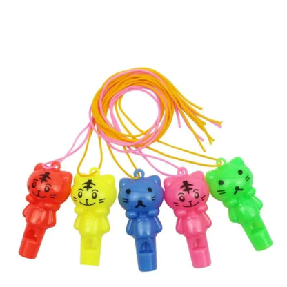 10PCS Random style Cute Animal Cat Plastic Whistle Referee Sport Cheerleading Toys And Kids Children Birthday Party Favors Gifts Beauty World Shop