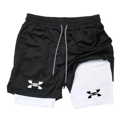 New Running Shorts Men Gym Sports Shorts 2 In 1 Quick Drying Workout Boxing Training Bottoms Fitness Jogging Short Pants Summer