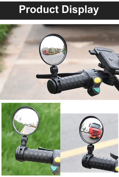2PCS Bicycle Rearview Mirror 360 Degree Adjustable Rotatable Universal Cycling Handlebar Rear View Mirrors for MTB Road Bike Beauty World Shop