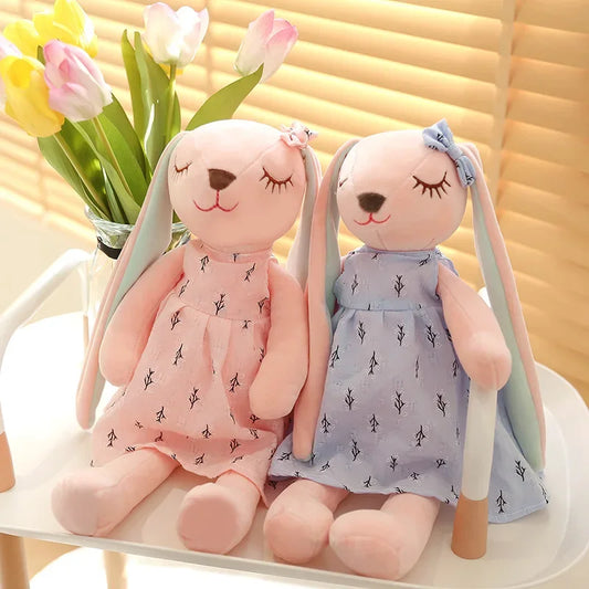Kawaii Long Ear Rabbit Plush Toys Baby Sleep Comfort Dolls Stuffed Soft Animal Toys Lovely Rabbit for Children Girls Room Decor Beauty Fashion