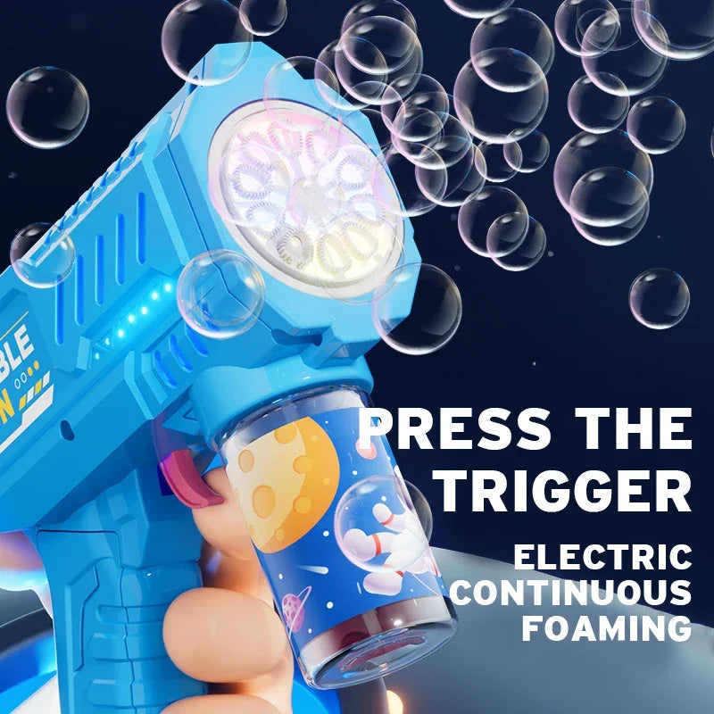 Fully Automatic Bubble Gun Rocket Bubbles Machine Automatic Blower with Bubble Liquid Toy for Kids Beach Outdoor Bubble Gifts Beauty World Shop