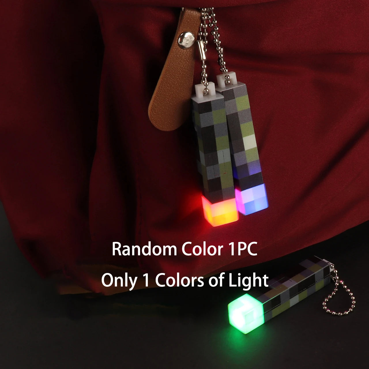Fun Mini Torch Keychain Pixel Wind Design Game Model Toys LED Flashlight USB Rechargeable Night Light Backpack Pendant Fans Gift Beauty World Shop