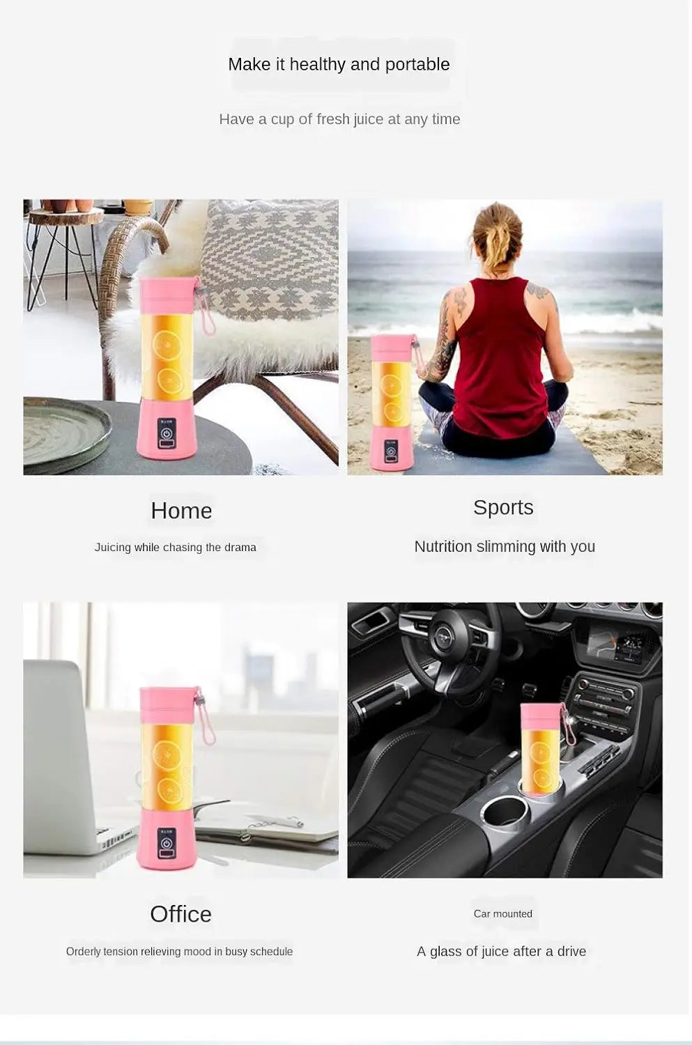 Mini Electric Juicer USB Charging Smoothie Milkshake Maker Automatic Fresh Squeezer Fruit Portable Orange Lemon Kitchen Blender Beauty World Shop