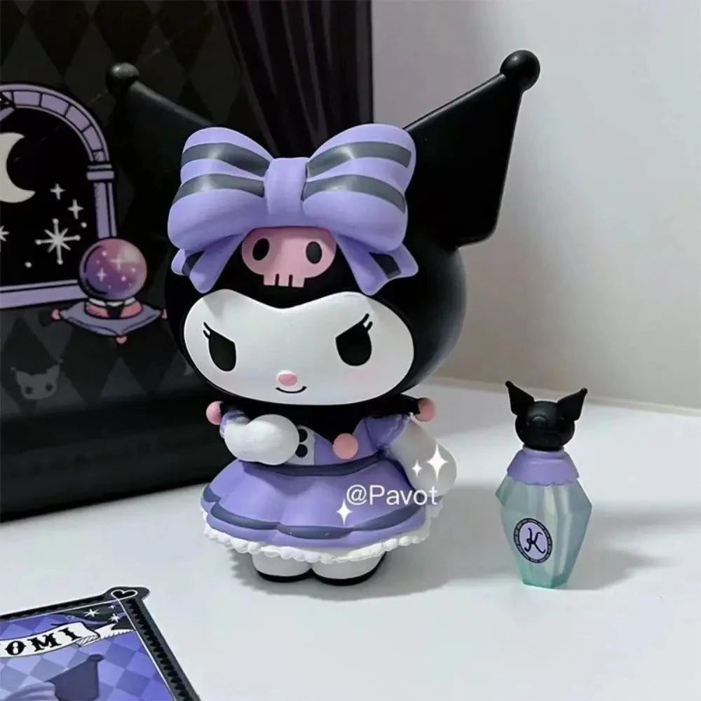 Sanrio Blind Box Cartoon Kuromi Doll Lucky Divination Anime Series Action Figure Model Doll Child Toy Desktop Decor Birthday Gif Beauty World Shop