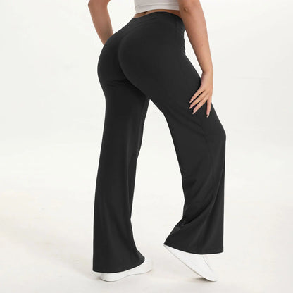 NCLAGEN SoftMotion Straight Leg Bottoms Women's Mid-Waist Yoga Pants GYM Leggings Naked Feel Pilates Running Sports Trousers Beauty World Shop