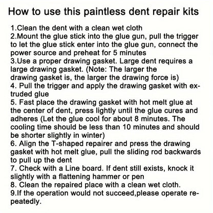 Car Dent Repair Tool Auto Body Part Mechanical Sheet Metal Paintless Dent Removal Puller Kit Hand Tools Kit Set Beauty World Shop