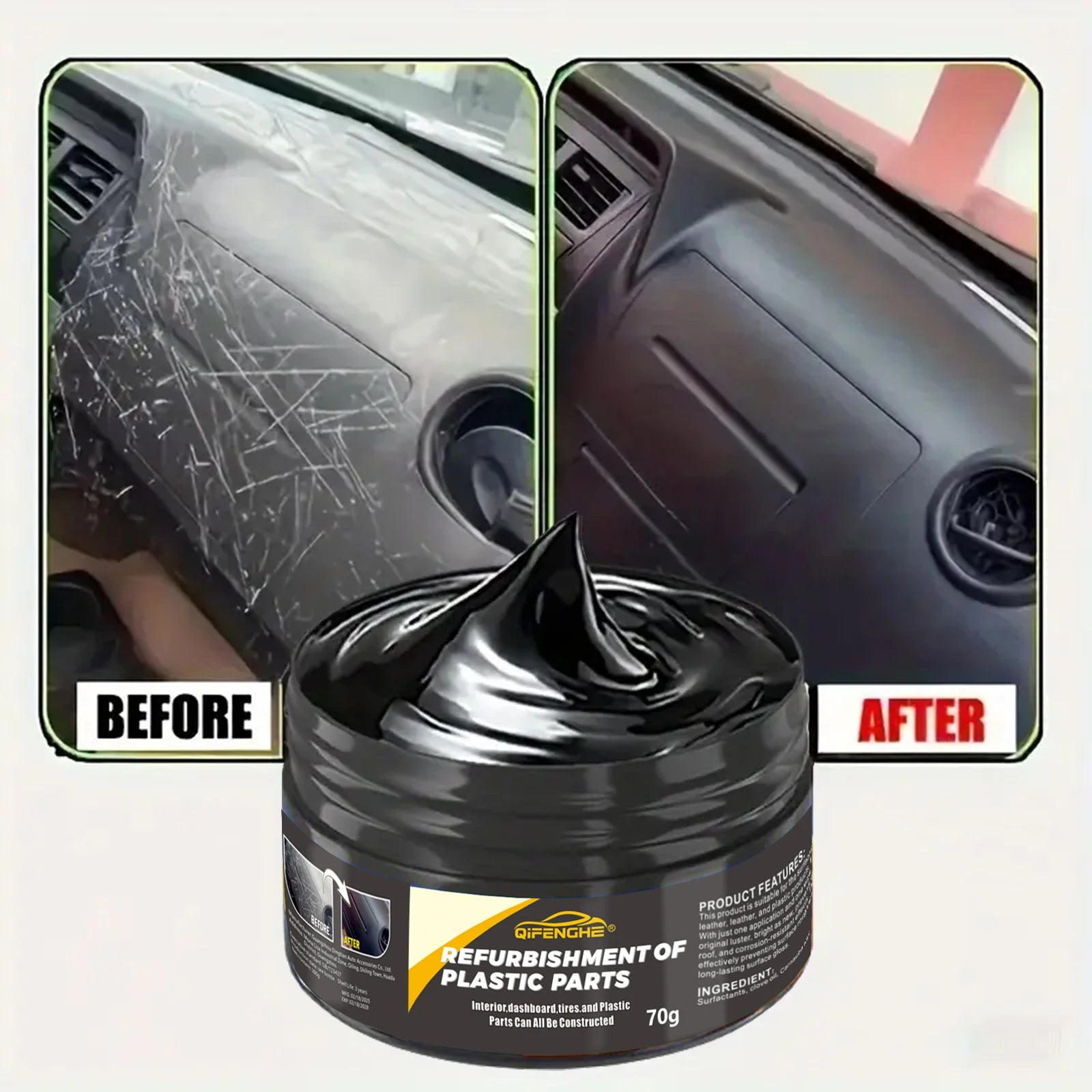 automotive plastic repair agent-interior and exterior plastic polishing wax, scratch repair anti-aging cream, suitable for tires Beauty World Shop