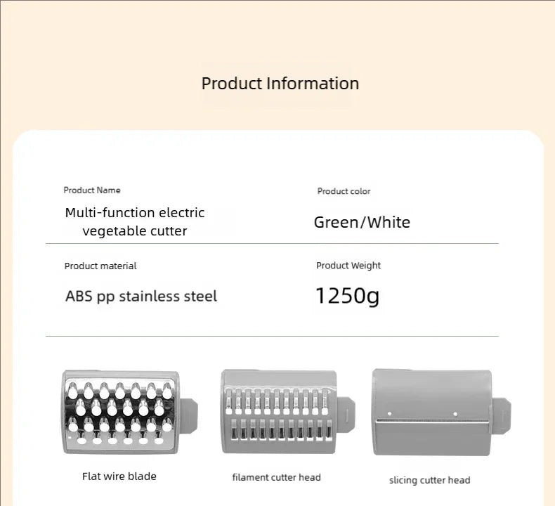 Multi-function Vegetable Cutter Household Kitchen Electric Vegetable Cutter Vegetable Slicer Shredder Automatic Beauty World Shop