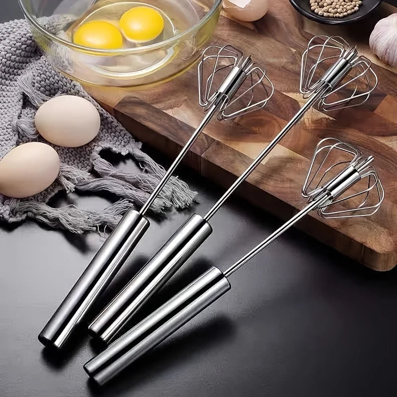Stainless Steel Egg Beater Durable Semi-Automatic Mixer for Effortless Egg Cream Mixing Stirring and Beating for Kitchen Baking Beauty World Shop