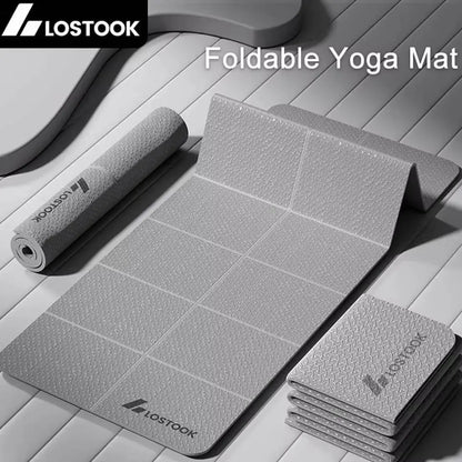 4mm Thick TPE Foldable Yoga Mat 183*61cm Easy Storage for Travel Yoga Pilates Home Exercise Floor Mat ﻿ Beauty World Shop