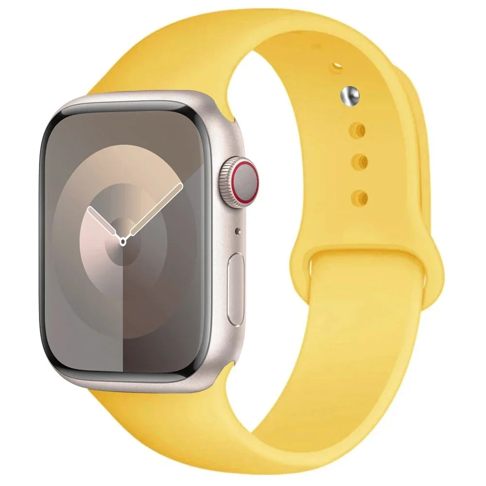 Silicone Band For Apple Watch strap 44mm 45mm 40mm 41mm 42-38mm 45 mm sport bracelet iwatch series 8 7 6 5 4 3 SE 9 Ultra 2 49mm Beauty World Shop