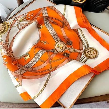 70cm Silk Feeling Square Scarf Women Satin Bandana Print Scarves Head Band Fashion Lady Hair Shawl Wrap Female Neckerchief Hijab Beauty World Shop