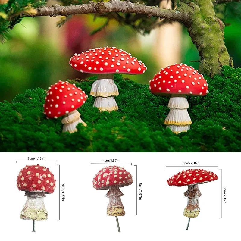 Mini Glow In The Dark Mini Mushroom Ornament Resin Crafts Fairy Garden Miniatures Terrarium Figurines Decor DIY Dollhouse Beauty World Shop
