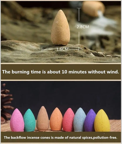 Mixed Natural Incense Rose Jasmine Lavender Osmanthus Sakura Smoke Cone Reflux Tower Incense Backflow Incense Bullet Beauty World Shop