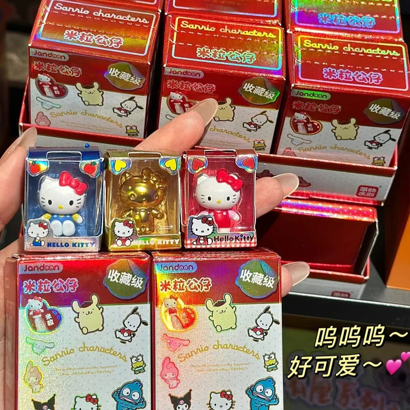 Sanrio Characters Sanrio Family Mini Figurine Series Blind Box Mini Doll Kt Cat Melody Kuromi Office Desktop Decoration Toy Gift Beauty World Shop