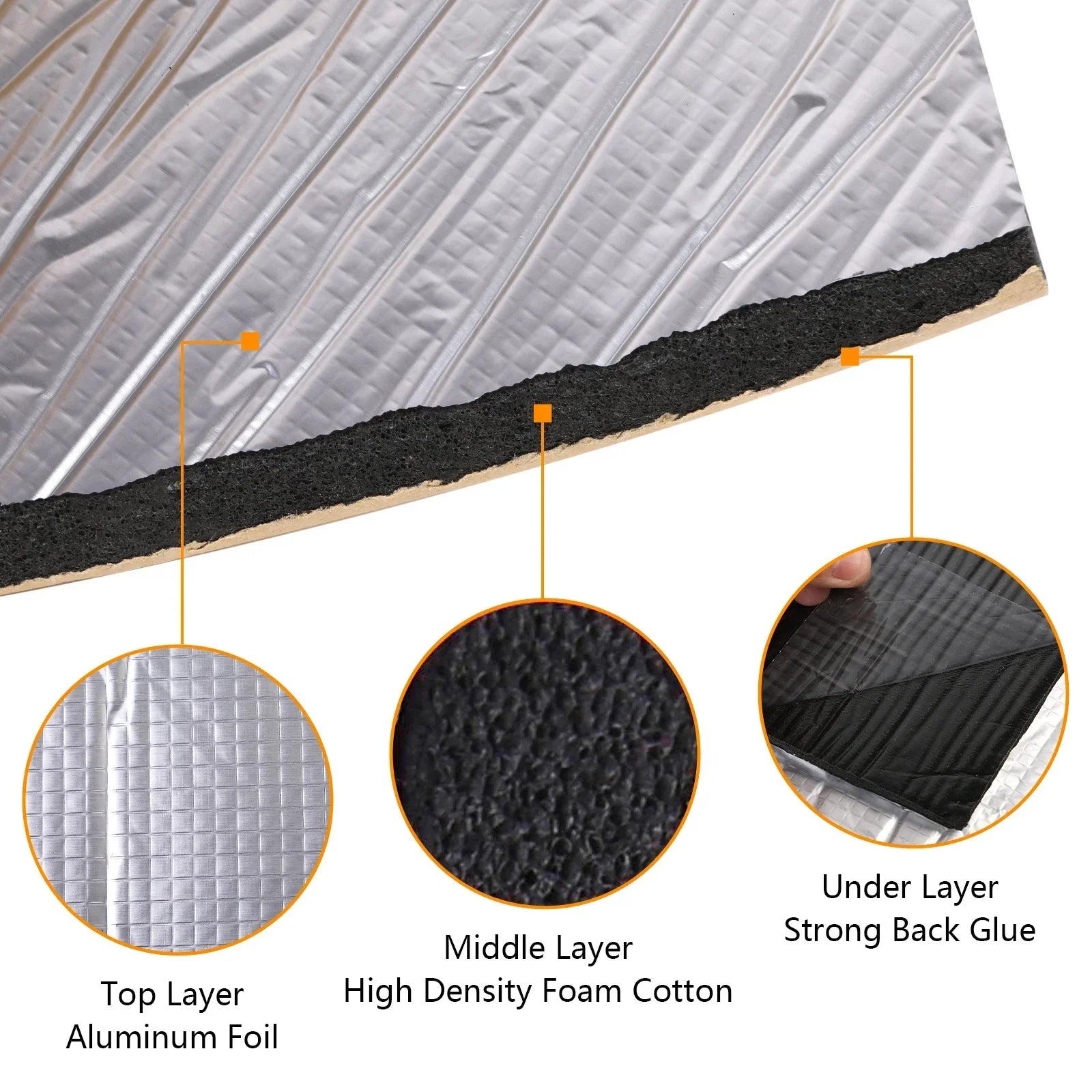 Sound Deadener Mat Auto Acoustic Thermal Mat Sound Proof Wall Panels Car Deadening Noise Insulation Mats for Car 5/10mm 200x50cm Beauty World Shop