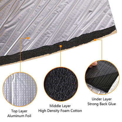 Sound Deadener Mat Auto Acoustic Thermal Mat Sound Proof Wall Panels Car Deadening Noise Insulation Mats for Car 5/10mm 200x50cm Beauty World Shop