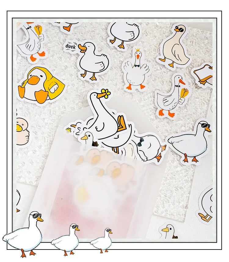 Etori Life46pcs/pack Good Life Duck Album decorative stickers Self-adhesive stickers for DIY student stationery notebook diary Beauty World Shop