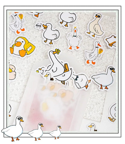 Etori Life46pcs/pack Good Life Duck Album decorative stickers Self-adhesive stickers for DIY student stationery notebook diary Beauty World Shop