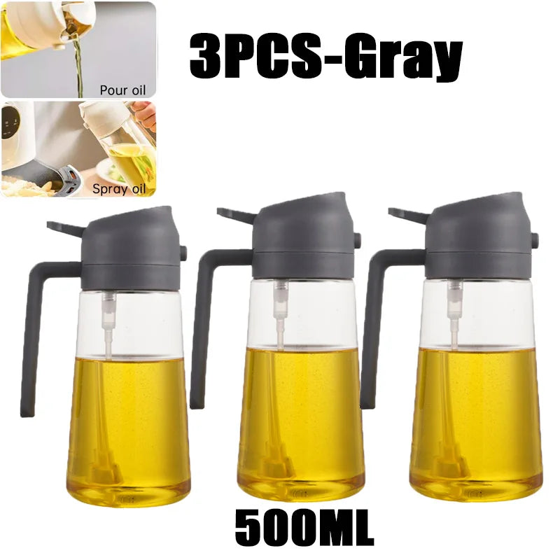 200/300/500ml Oil Spray Bottle BBQ Cooking Olive Oil Sprayer Plastic Baking Oil Spray Empty Bottle Vinegar Bottle Or  Oil brush Beauty World Shop