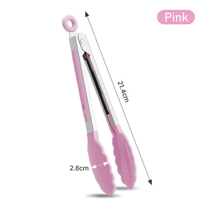 7 Inch Food Tongs Creative Non-slip BBQ Grilling Tongs Salad Bread Cooking Clip Clamp Serving Utensils Tongs Kitchen Accessories Beauty Trend Shop